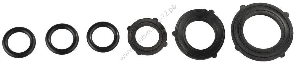GRINDA GR-1, 1/2″, 3/4″, 1″, для быстросъёмной поливочной системы, резиновые прокладки, 6 шт, набор (8-426387)