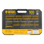 Набор инструментов, 1/2", 1/4", CrV, S2, пластиковый кейс, 100 предметов Denzel