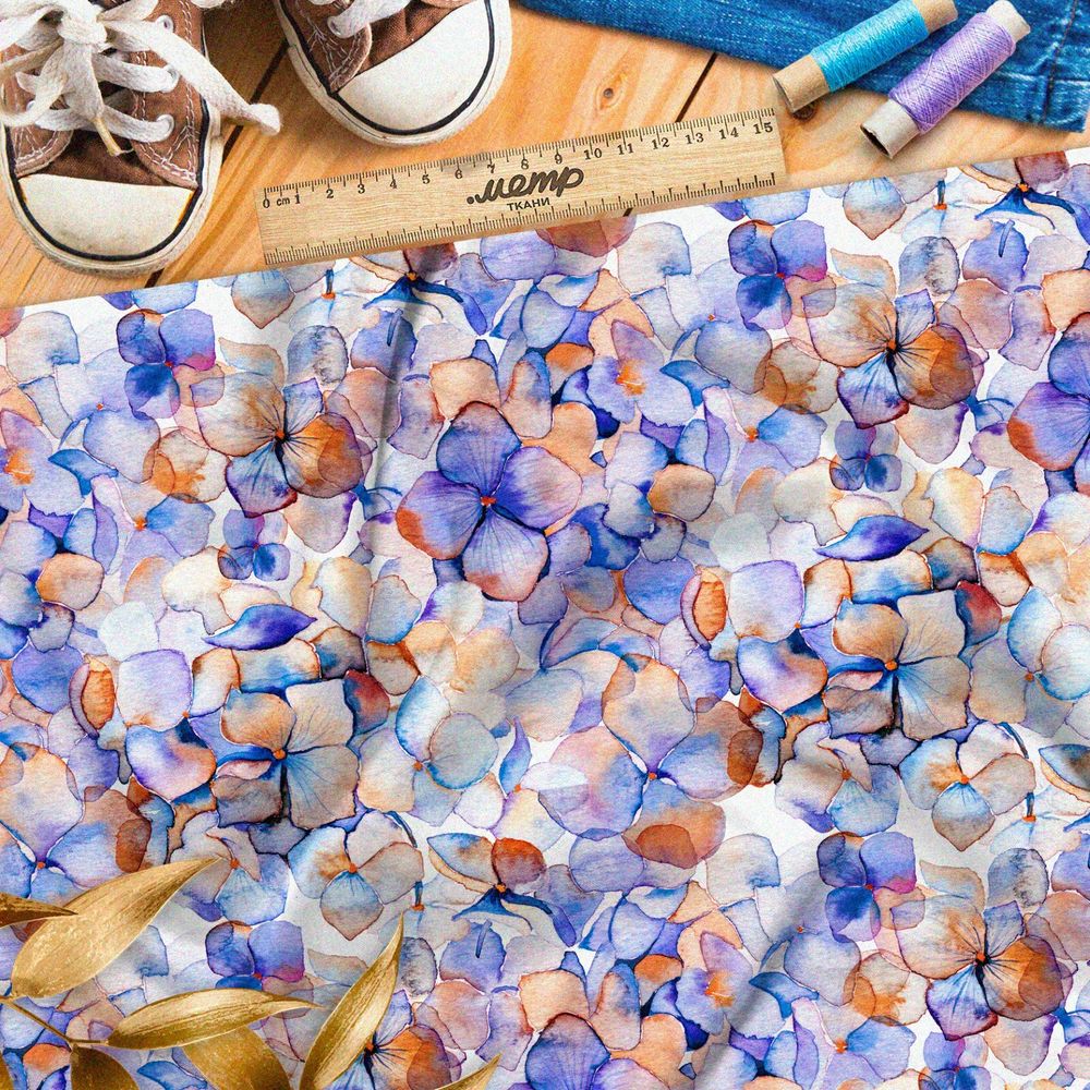 Ткань оксфорд 600 «цветы на воде» клод моне