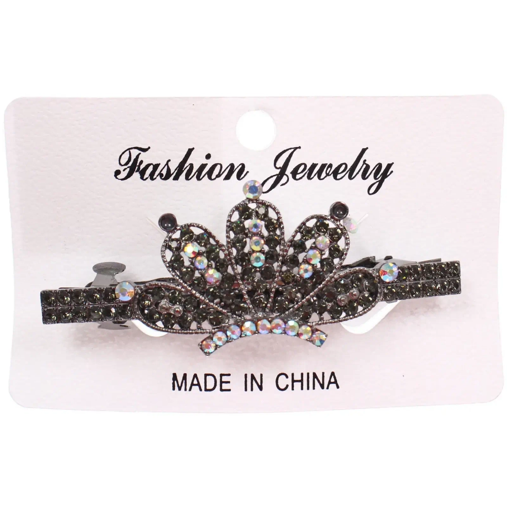 Заколка - автомат металлическая на блистере «KLEVER», диадема, цвет как на фото, 8*3см ( хедр Кокетка)