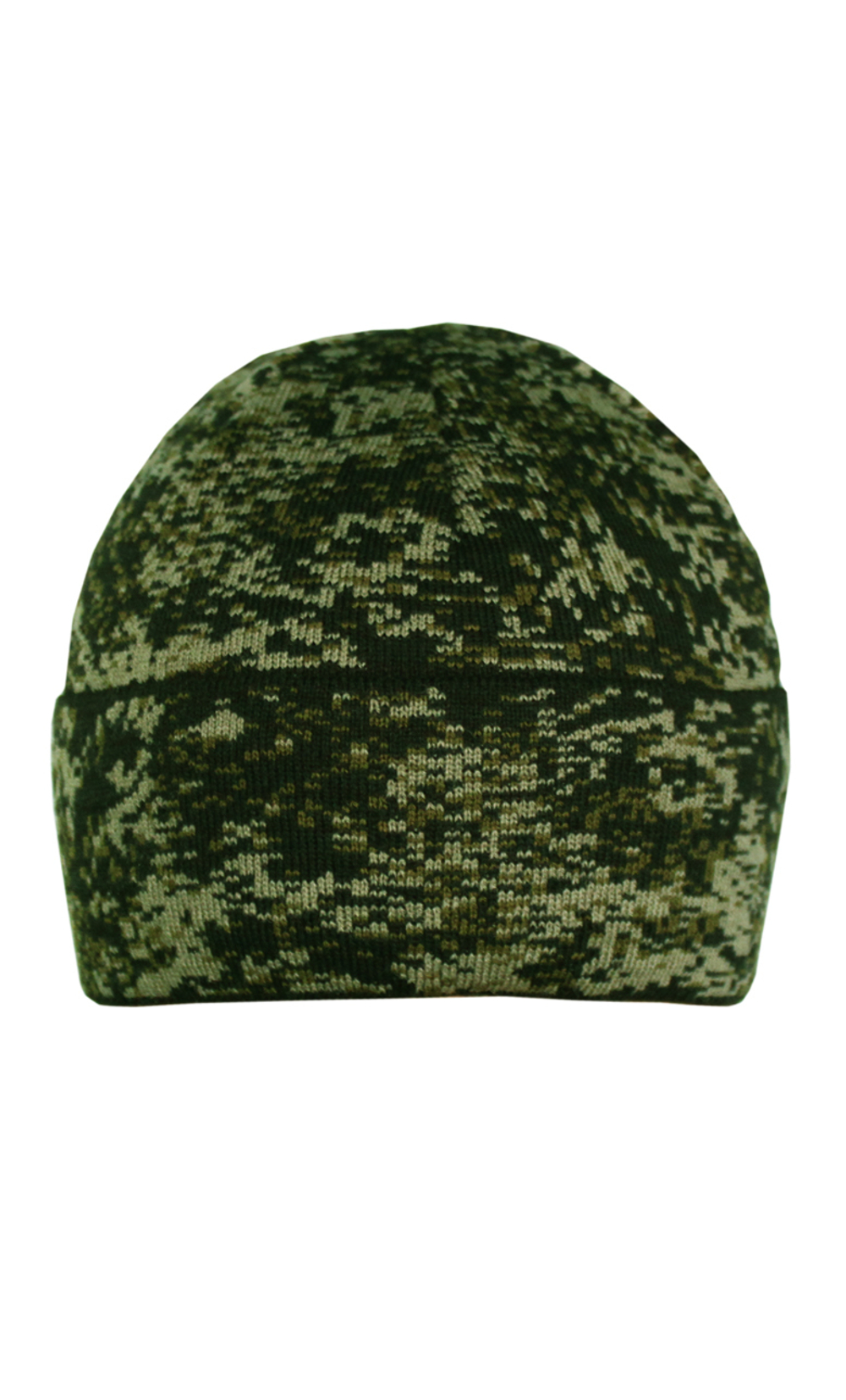 Шапка 2х нитка зел.Цифра с отворотом на флисе