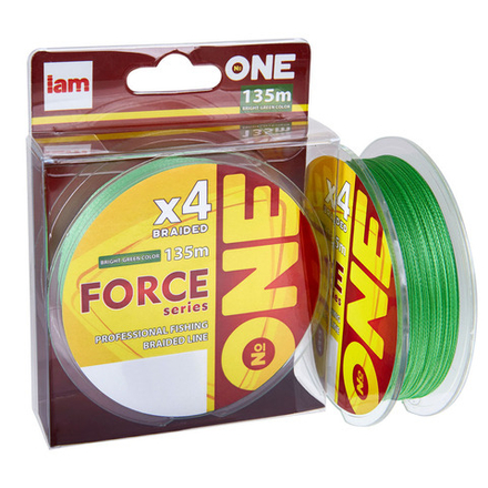 Шнур плетеный I am №ONE Force X4 bright-green 135м