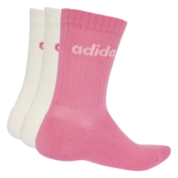 Теннисные носки Adidas Kids Linear Crew 3P - off white/pink fusion/off white