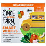 Once Upon A Farm, SmartWheels, органические запеченные батончики для малышей, ананас и зелень, 5 батончиков по 19 г (0,67 унции)