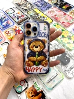 Чехол прозрачный силикон. Цветная камера. Happy