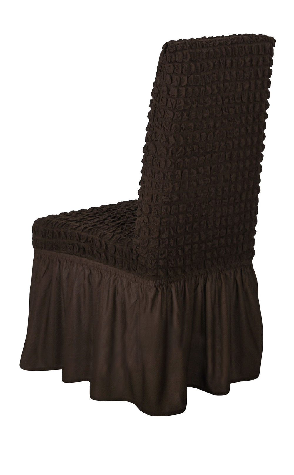Чехол на стул с оборкой, цвет Кофе, Набор 2 шт.