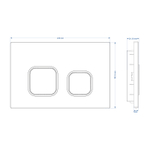 Кнопка смыва AZARIO NEW-TS механическая, двойной смыв, квадратные кнопки, ABS пластик, сатин (AZ-ABS-002-GG)