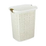 Корзина для белья БЯЗЬ 30л белый ротанг