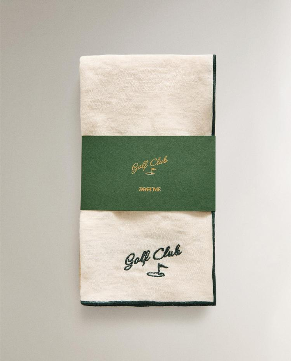 ZARA HOME НАБОР ЛЬНЯНЫХ САЛФЕТОК ДЛЯ ГОЛЬФА, БЕЖЕВЫЙ