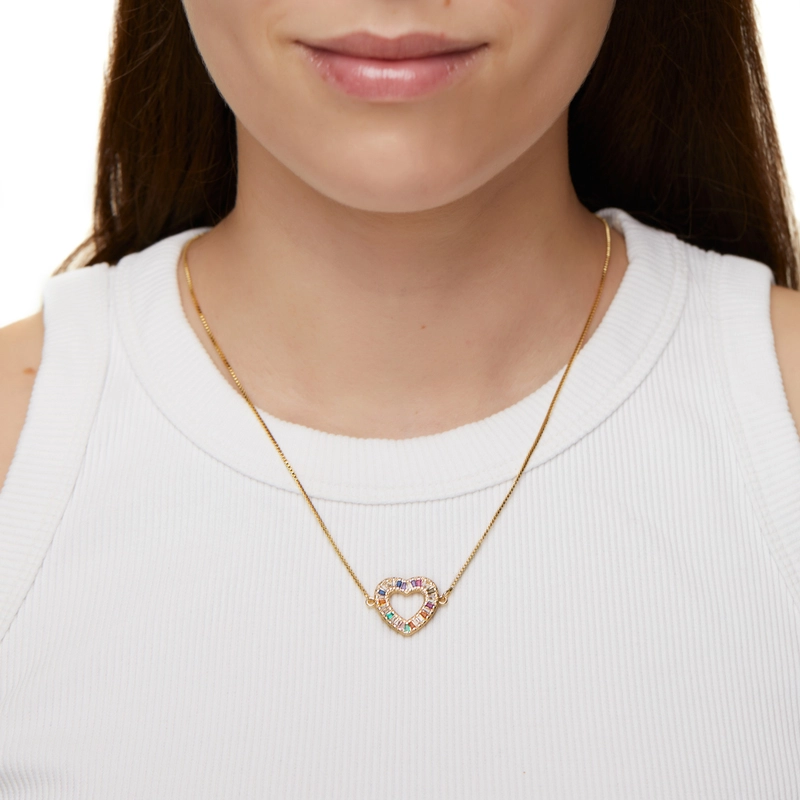 Колье Мульти Кристальное Сердце