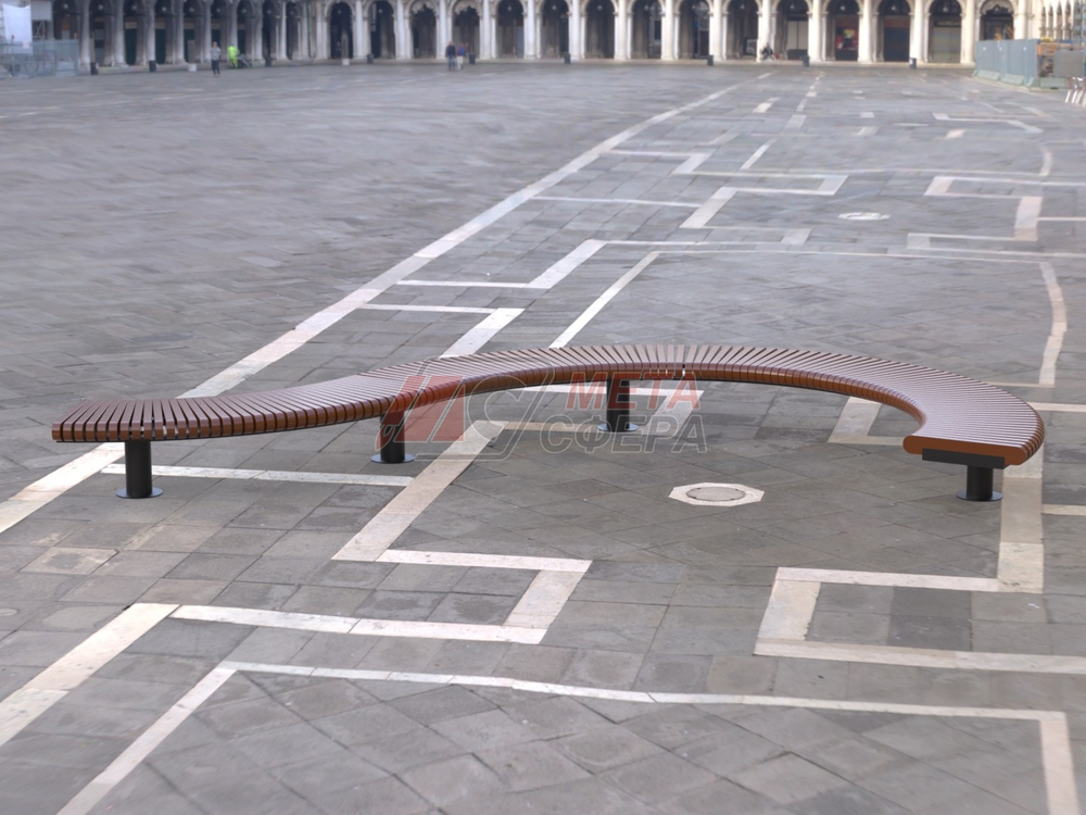 Лавка Rail Road 01 изогнутая