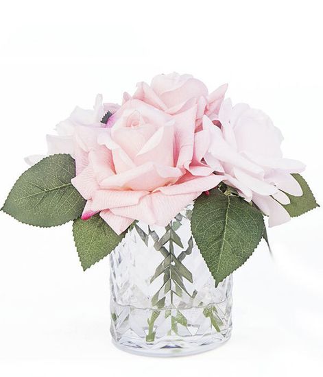 Букет микс розовых роз в прозрачной вазе "ёлочка", Cote Noire