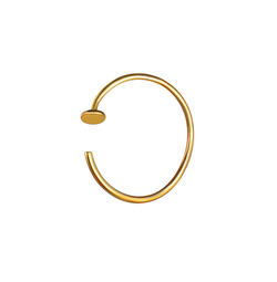 моносерьга «волна» из желтого золота
