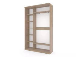 Шкаф купе Модерн 1490х450 2-х дверный 2-х секционный зеркальный с пескоструем №4 ясень
