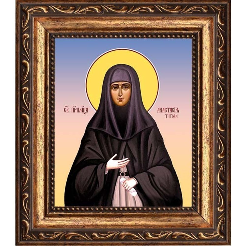Анастасия Титова преподобномученица послушница. Икона на холсте.