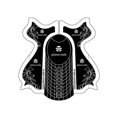 Planet Nails Формы для наращивания одноразовые (черные), 10 шт