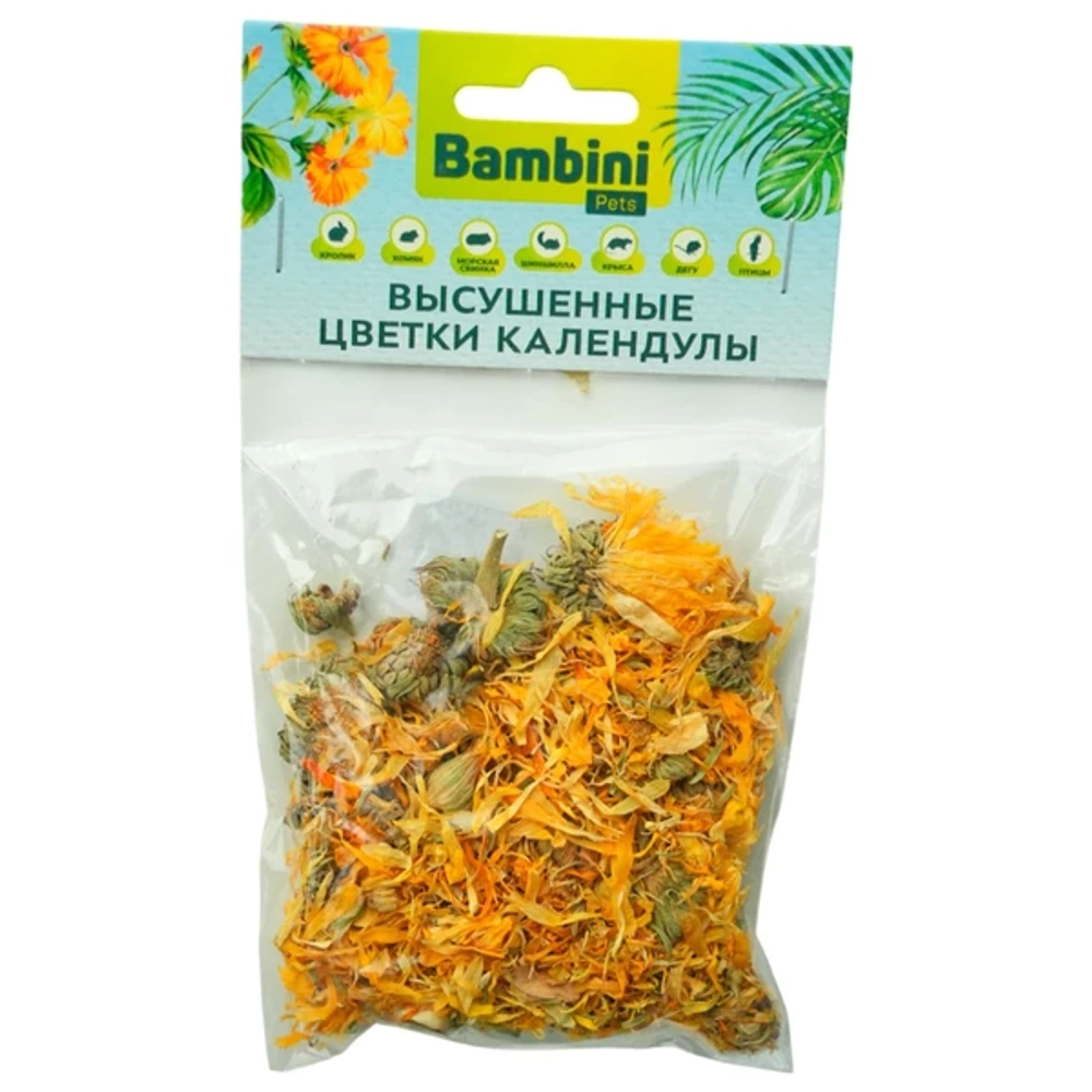 BAMBINI PETS Лакомство для грызунов и кроликов высушенные цветки календулы 0,01кг