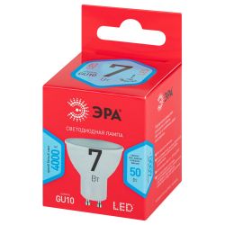 Лампа светодиодная ЭРА RED LINE LED MR16-7W-840-GU10 R 7Вт софит нейтральный белый свет GU10