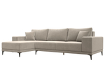 Диван угловой Льюес левый, Бежевый, Микровельвет, 122402L