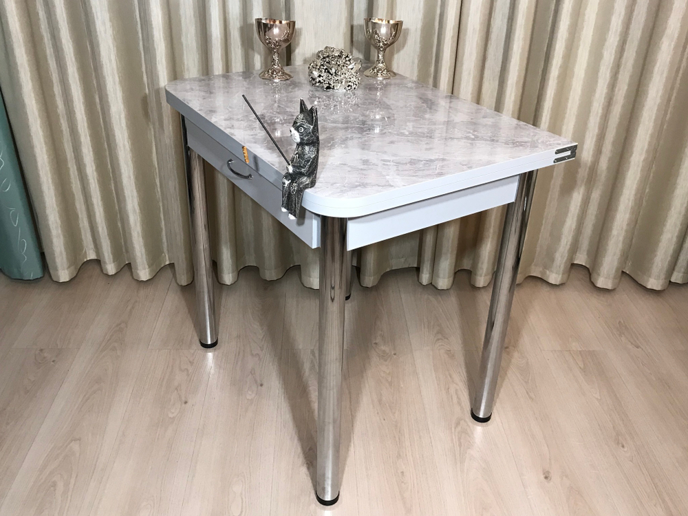 Раскладной стол с ящиком Wide Grey Marble