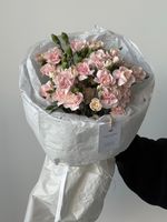 Моно букет из кустовых диантусов в нежно розовом оттенке 15 шт