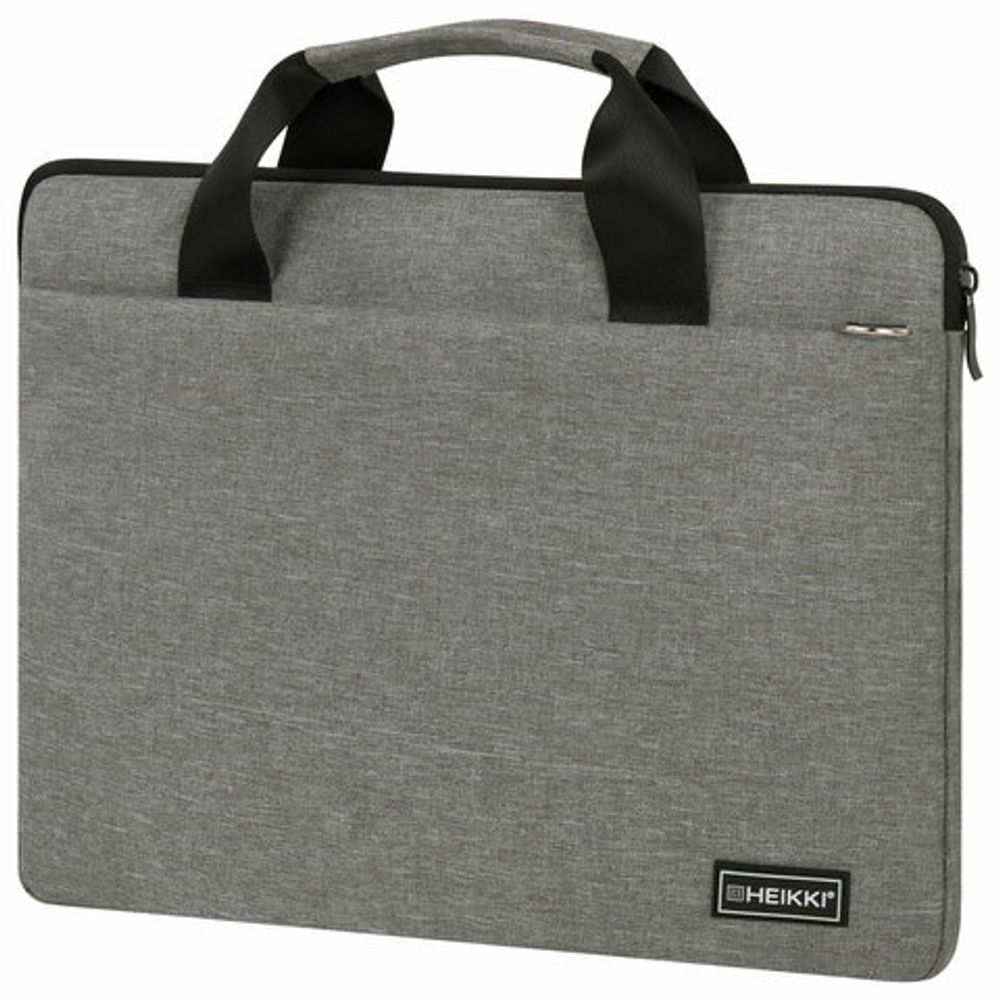 Сумка портфель HEIKKI PROFITABLE (ХЕЙКИ) с отделением для ноутбука 14", 2 кармана, серая, 26х36х3 см, 272597