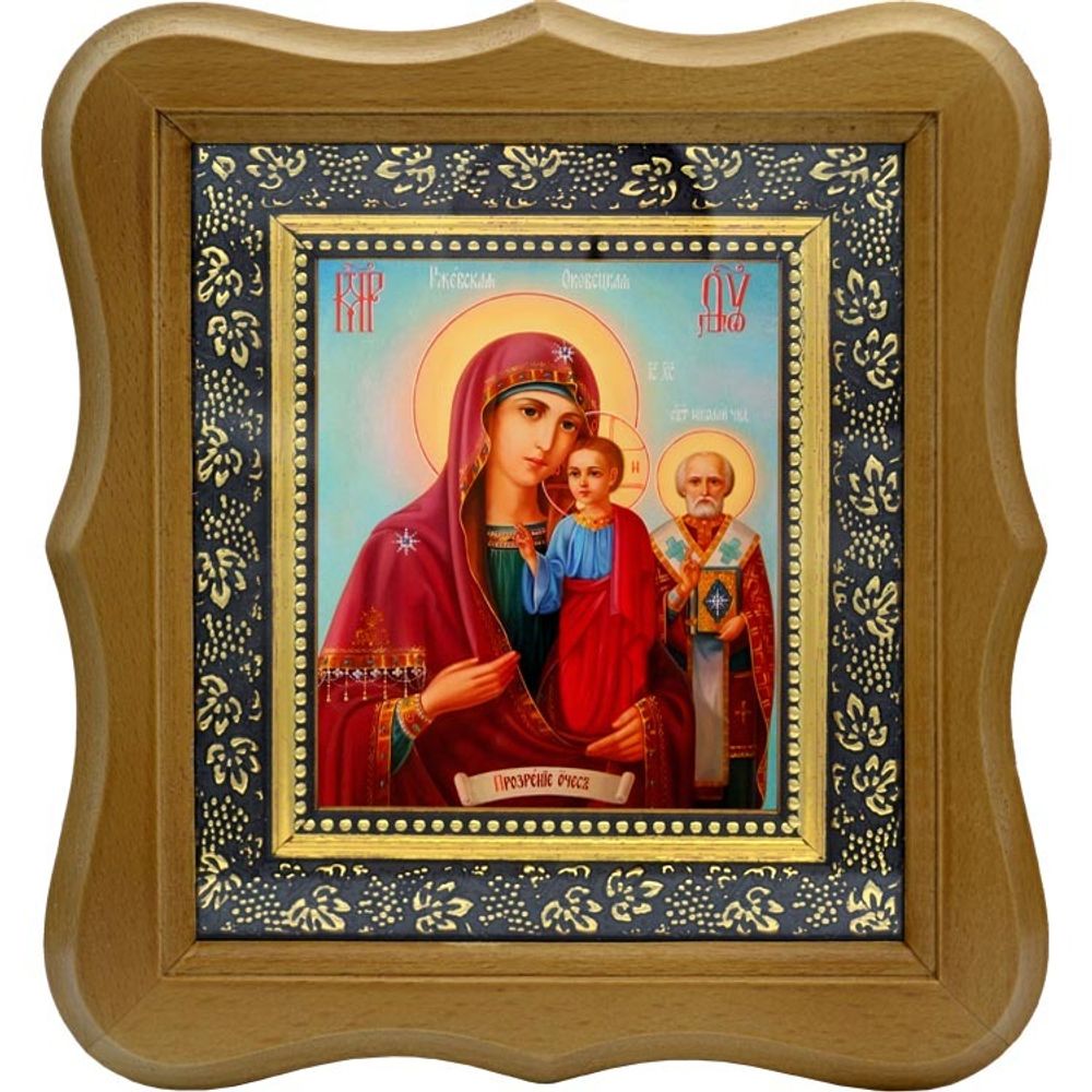 Оковецкая (Ржевская) икона Божьей Матери на льняном холсте.