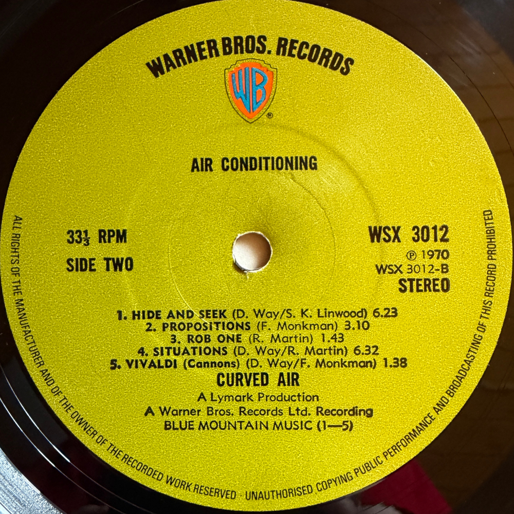 Curved Air ‎– Airconditioning (Англия 1971г.)Т