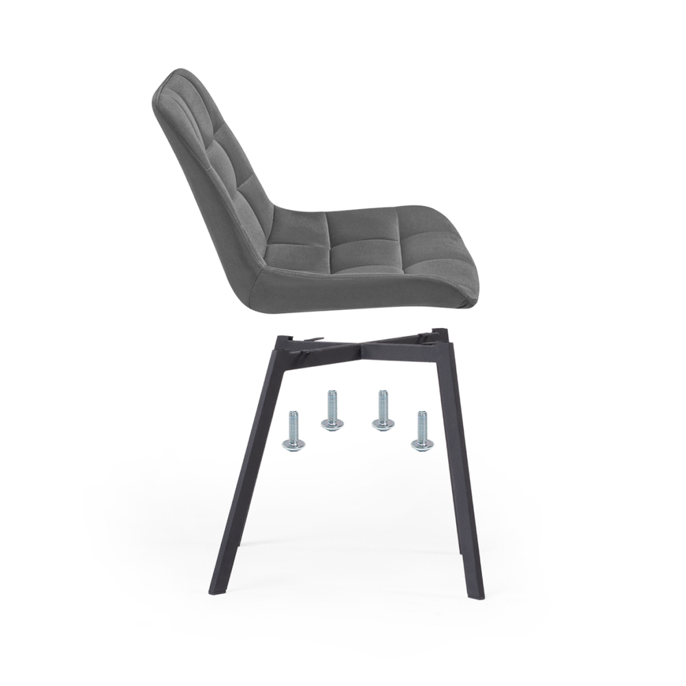 Стул на металлокаркасе Woodville Стронг 4 шт темно-серый, черный, ножки черные
