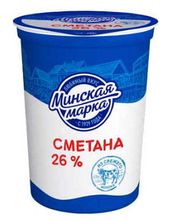 Белорусская сметана &quot;Минская марка&quot; 26% 380г. Минск - купить с доставкой на дом по Москве и области