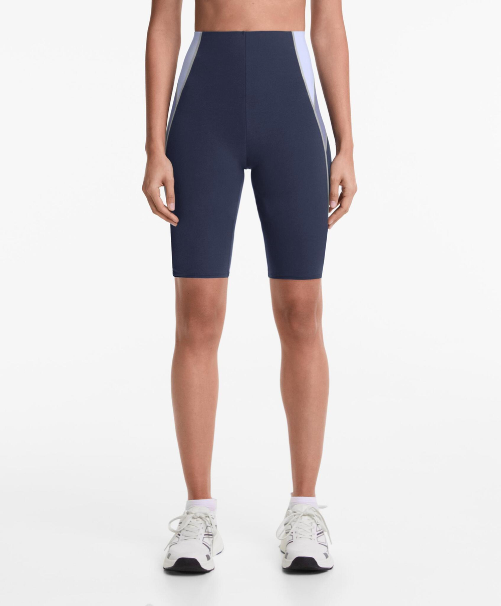 OYSHO Легинсы-велосипедки светоотражающие компрессионные 25 см, синий