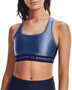 ТОП теннисный Under Armour Women's Mid Crossback Matte/Shine Sports Bra - небесный