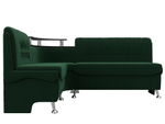 Диван кухонный угловой Сидней левый угол, Зеленый, Велюр, 126111L