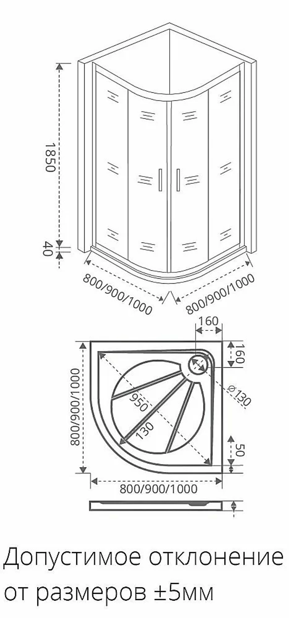 Душевой уголок Good door JAZZ R 100x100 тонированный бронза