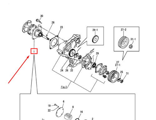 127695-42032 (127695-42031) PUMP ASSY, CSW