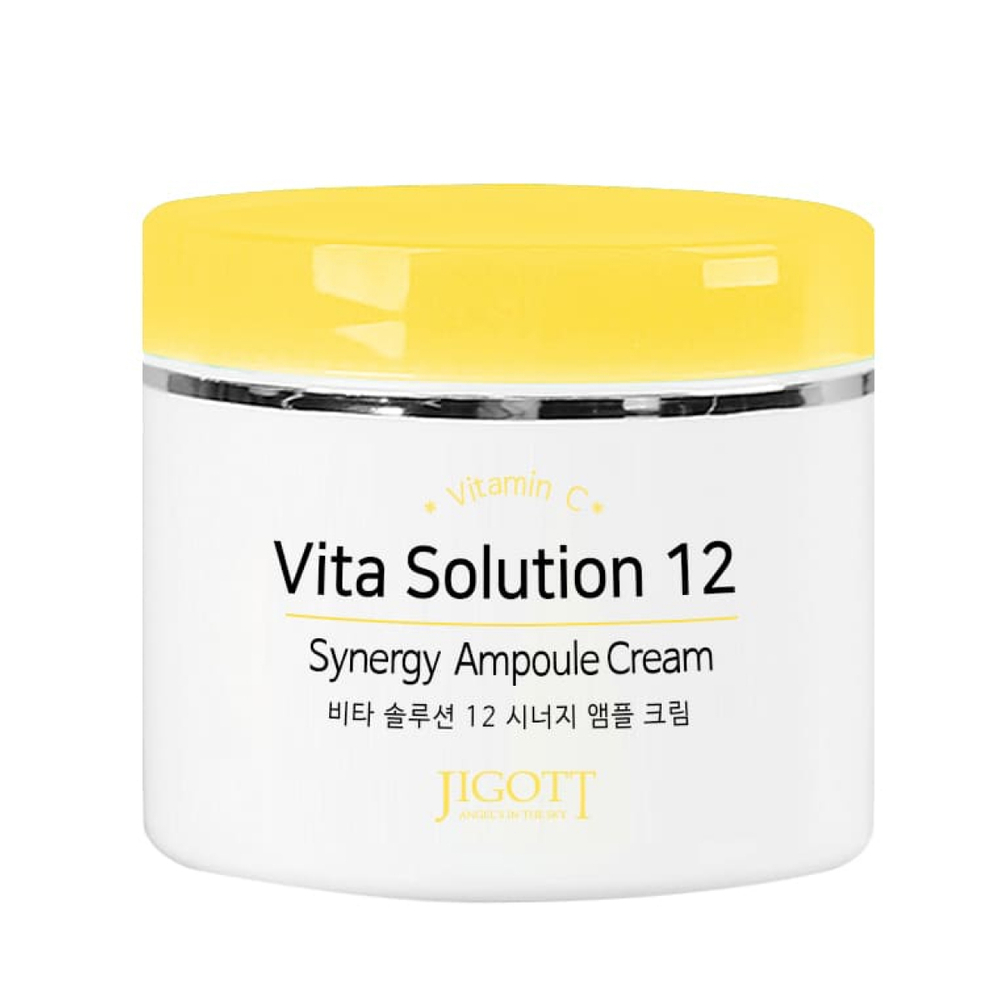 Jigott Ампульный крем для отбеливания и разглаживания морщин / Vita Solution 12 Synergy Ampoule Cream, 100 мл