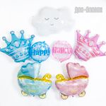 Шар (30"/76 см) Фигура, Корона, Голубой 1 шт.