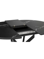 Стол кухонный круглый Стекло матовое мрамор 100(132)х75х75см