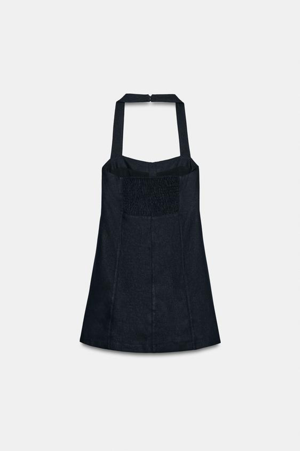ZARA КОРОТКОЕ ПЛАТЬЕ С ЛЬНОМ, МОРСКОЙ СИНИЙ