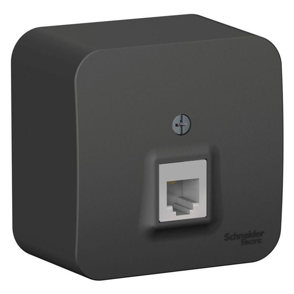 Розетка телефонная 1-м ОП Blanca RJ11 с изолир. пластиной антрацит SE BLNIA011006 Розетка телефонная 1-м ОП Blanca RJ11 с изолир. пластиной антрацит SE BLNIA011006