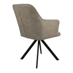 Стул поворотный "Ная М 360" (арт. 120П8), велюр Сити 01 / иск. нубук Кипрус 02, ножка профильная черная