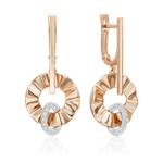 Серьги «Очарование» с английским замком из комбинированного золота c натуральными топазами white 02-5101-00-201-1111