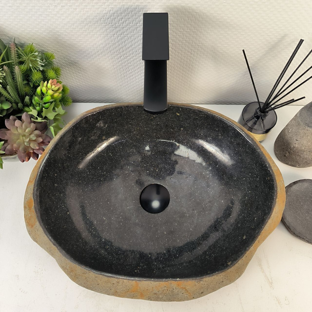 Каменная раковина из речного камня RS-05290 (50*39*14) 0861 из натурального камня