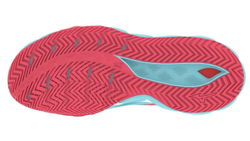 Женские теннисные кроссовки Mizuno Wave Enforce Tour CC - tanager turquoise/fiery coral 2/white