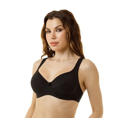 Бюстгальтер с мягкими чашками из хлопкового полотна (Размер: 75D) (Цвет: черный)