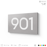 Номер на дверь 901, табличка на дверь для офиса, квартиры, кабинета, аудитории, склада, серая 120х70 мм, Айдентика Технолоджи