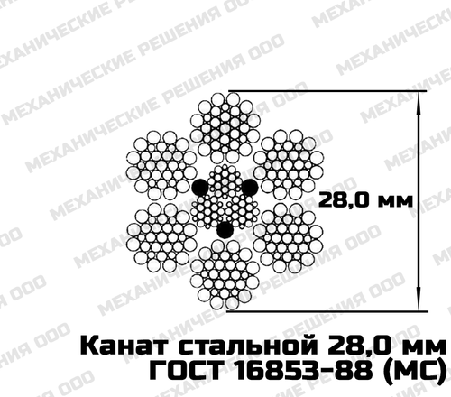 Канат стальной 28,0 мм ГОСТ 16853-88 (МС)