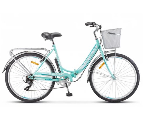Велосипед 26" STELS Pilot-850,морская волна,  арт.Z010 Корзина