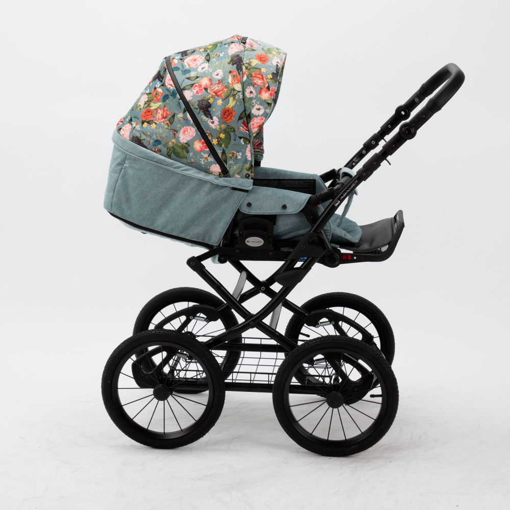 Универсальная детская коляска Adamex Porto Retro Flowers FL-4 (3в1)