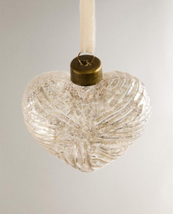 ZARA HOME ЕЛОЧНОЕ УКРАШЕНИЕ «СЕРДЕЧКО» С СЕРЕБРИСТЫМ ПОКРЫТИЕМ, СЕРЕБРЯНЫЙ